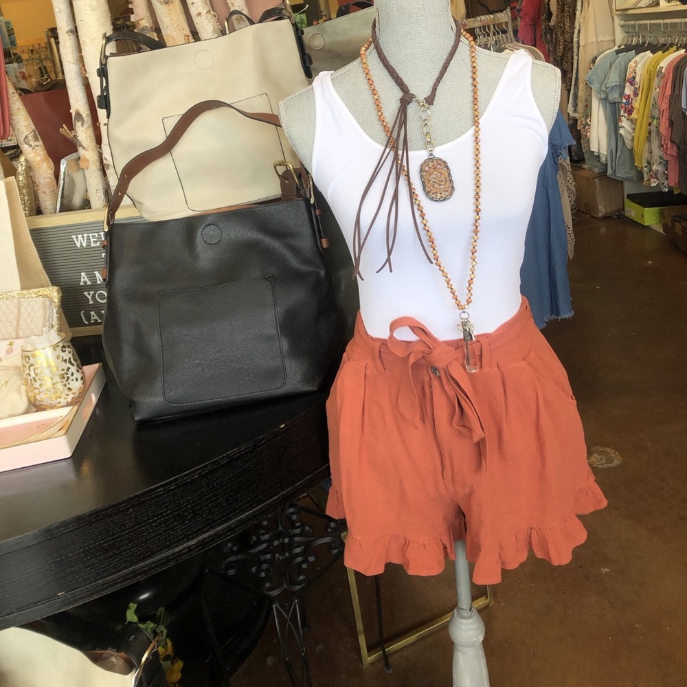 Burnt orange high wasted shorts